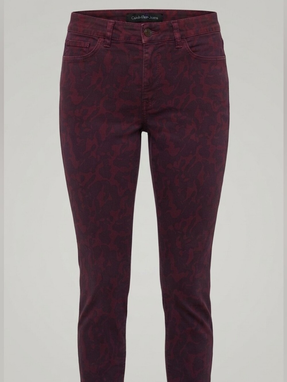 Calvin Klein Jeans Burgundy Camo Skinny Pants Size 4